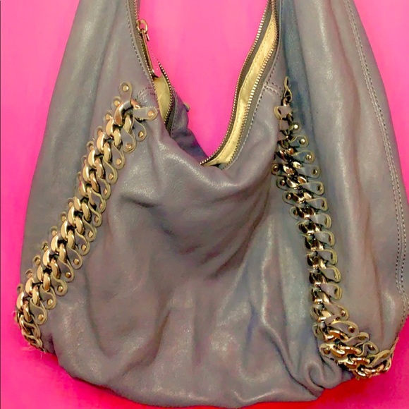 Gorgeous Michael Kors Women's Blue Studded Id Chain Large Hobo bag - Picture 13 of 15